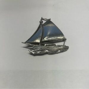 Sailboat Pin  Salisbury Pewter Signed Vintage